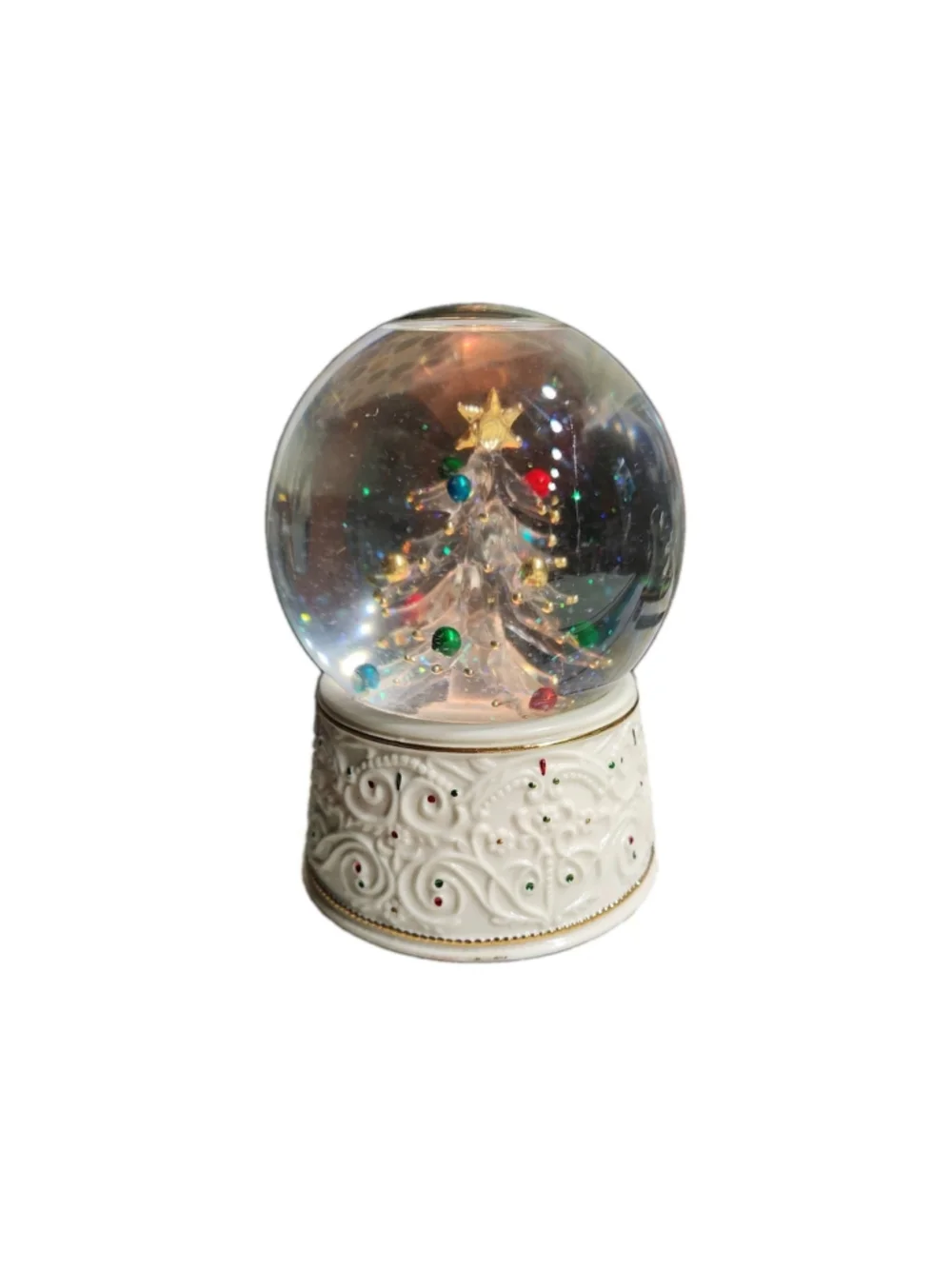 VTG San Francisco Music Box Company Illuminated Christmas Tree Snow globe, good
